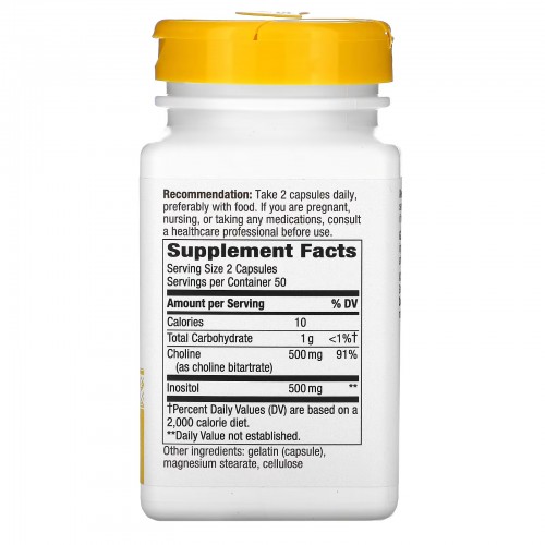 Nature's Way, холин и инозитол, 500 мг, 100 капсул Nature's Way, холин и инозитол, 500 мг, 100 капсул